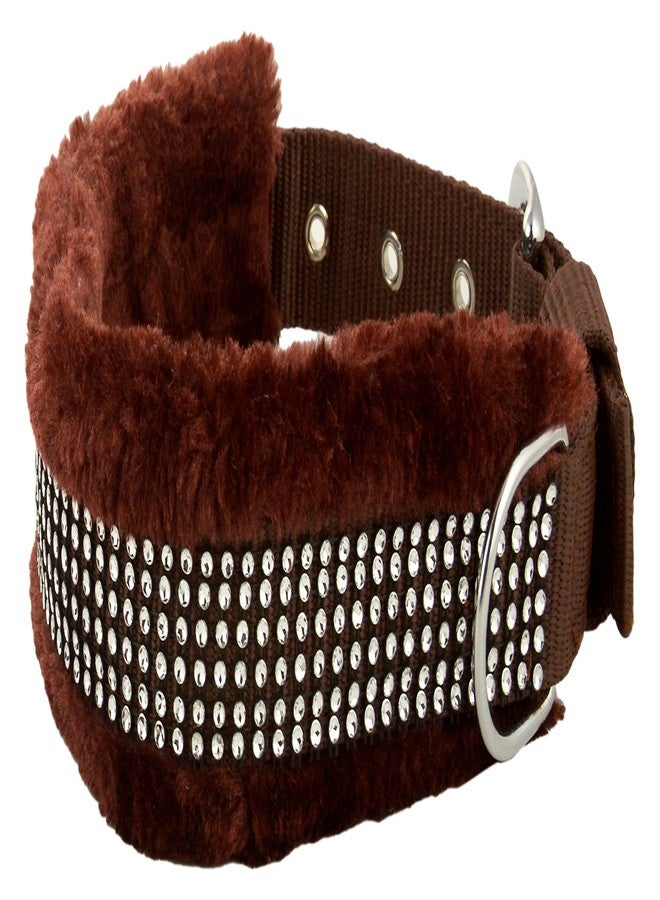 Skora Fancy Fur Dog Collar Large Brown - Image 2